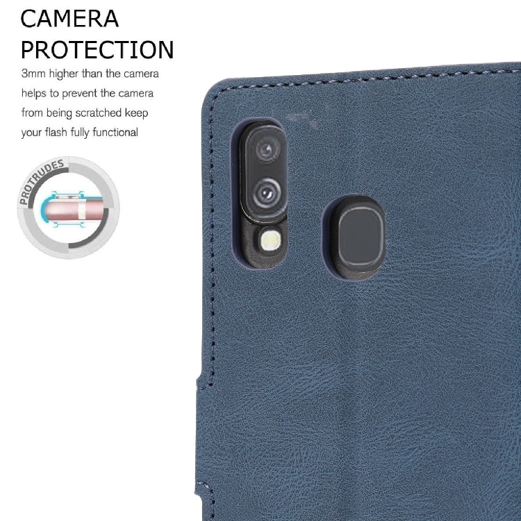 For Samsung Galaxy A40 Fantasy Classic Skin-feel Calfskin Texture Magnetic Buckle Horizontal Flip PU Leather Case with Holder & Card Slot & Wallet