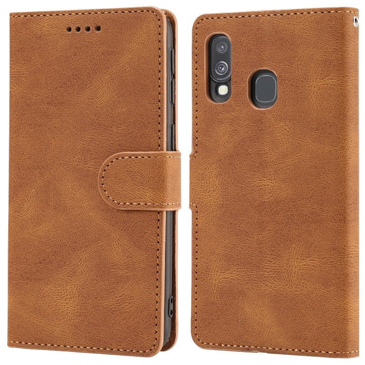For Samsung Galaxy A40 Fantasy Classic Skin-feel Calfskin Texture Magnetic Buckle Horizontal Flip PU Leather Case with Holder & Card Slot & Wallet