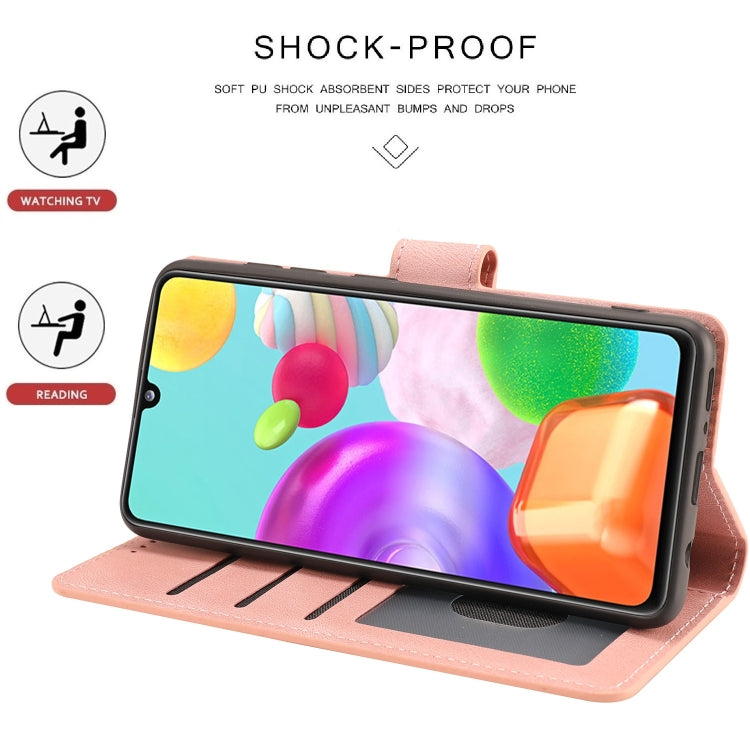 For Samsung Galaxy A41 Fantasy Classic Skin-feel Calfskin Texture Magnetic Buckle Horizontal Flip PU Leather Case with Holder & Card Slot & Wallet