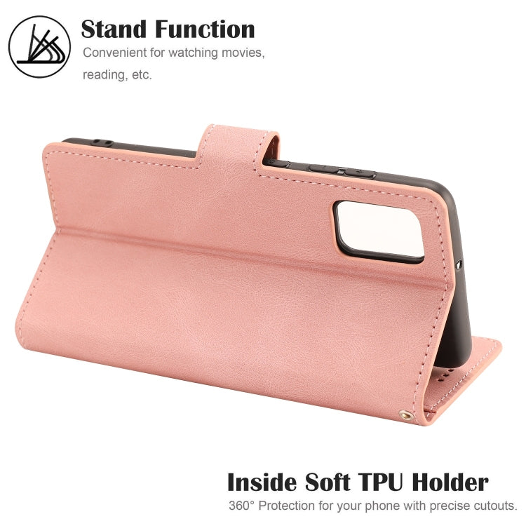For Samsung Galaxy A41 Fantasy Classic Skin-feel Calfskin Texture Magnetic Buckle Horizontal Flip PU Leather Case with Holder & Card Slot & Wallet