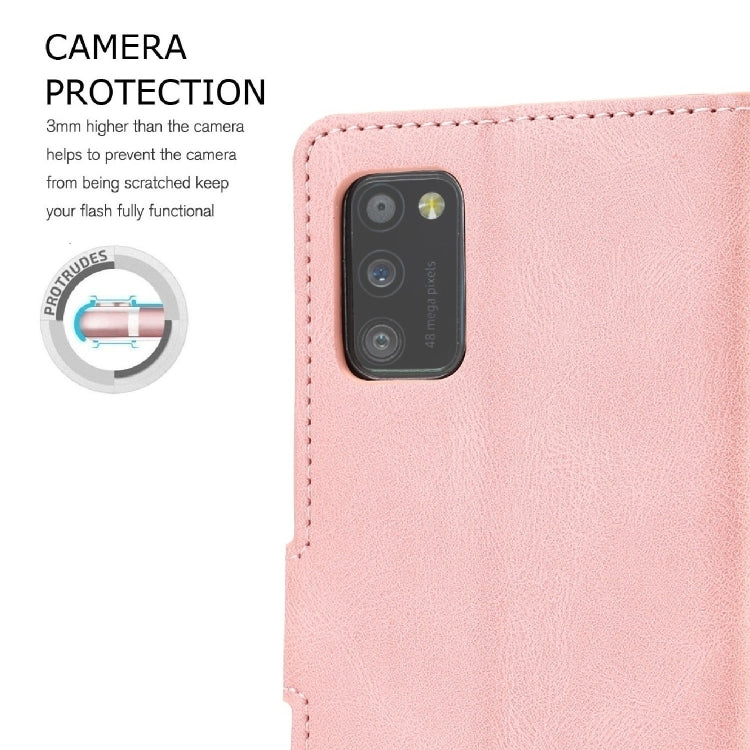 For Samsung Galaxy A41 Fantasy Classic Skin-feel Calfskin Texture Magnetic Buckle Horizontal Flip PU Leather Case with Holder & Card Slot & Wallet