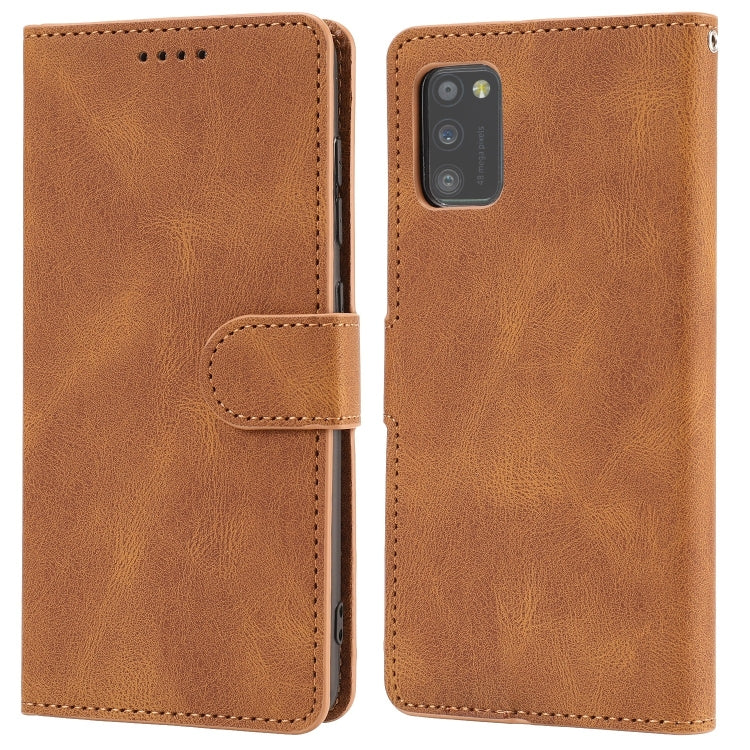 For Samsung Galaxy A41 Fantasy Classic Skin-feel Calfskin Texture Magnetic Buckle Horizontal Flip PU Leather Case with Holder & Card Slot & Wallet