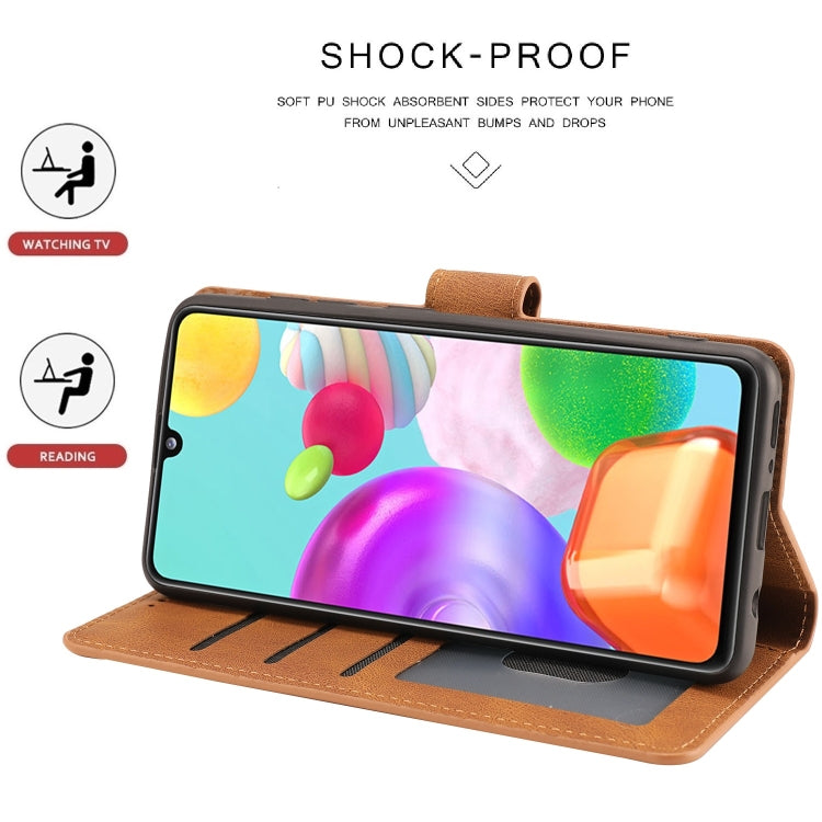For Samsung Galaxy A41 Fantasy Classic Skin-feel Calfskin Texture Magnetic Buckle Horizontal Flip PU Leather Case with Holder & Card Slot & Wallet