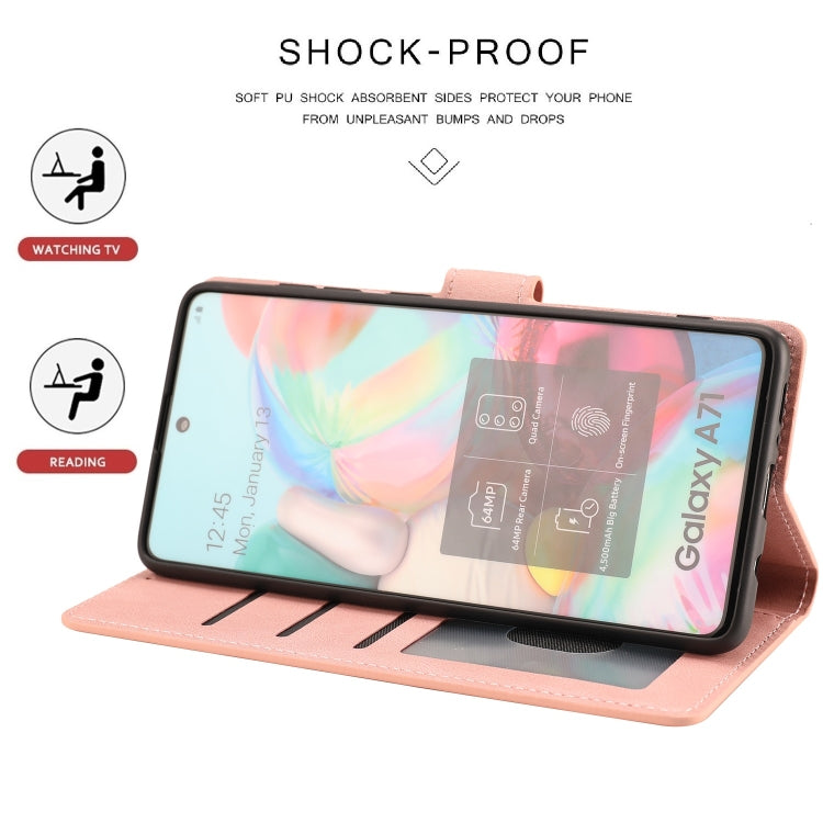 For Samsung Galaxy A71 (4G) Fantasy Classic Skin-feel Calfskin Texture Magnetic Buckle Horizontal Flip PU Leather Case with Holder & Card Slot & Wallet