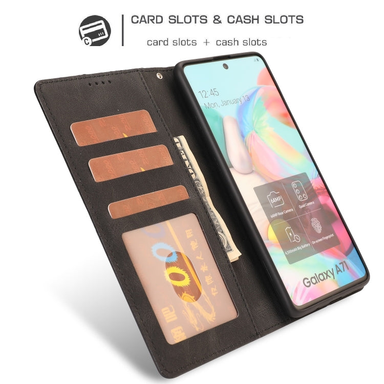 For Samsung Galaxy A71 (4G) Fantasy Classic Skin-feel Calfskin Texture Magnetic Buckle Horizontal Flip PU Leather Case with Holder & Card Slot & Wallet