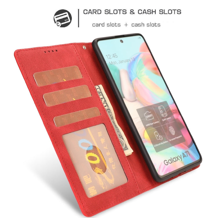 For Samsung Galaxy A71 (4G) Fantasy Classic Skin-feel Calfskin Texture Magnetic Buckle Horizontal Flip PU Leather Case with Holder & Card Slot & Wallet