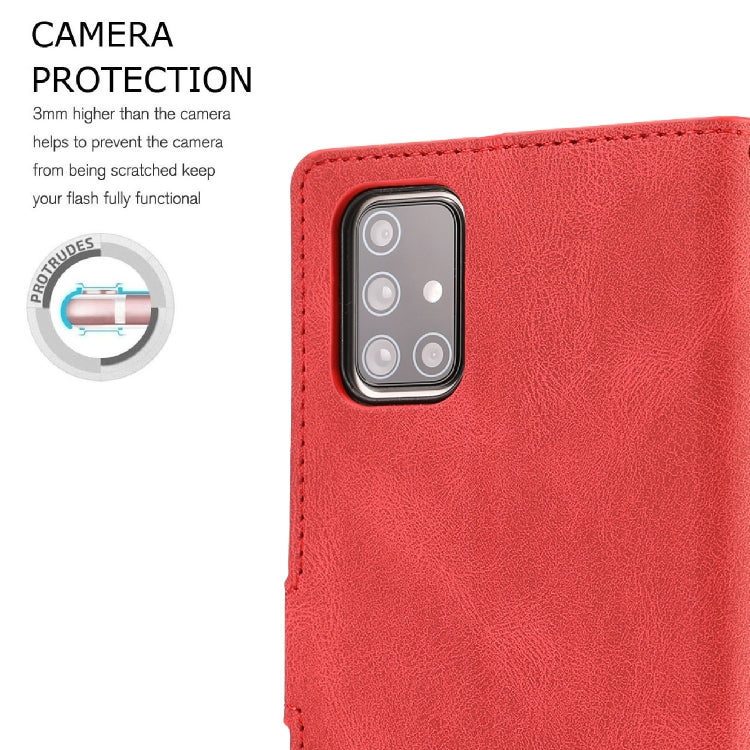 For Samsung Galaxy A71 (4G) Fantasy Classic Skin-feel Calfskin Texture Magnetic Buckle Horizontal Flip PU Leather Case with Holder & Card Slot & Wallet