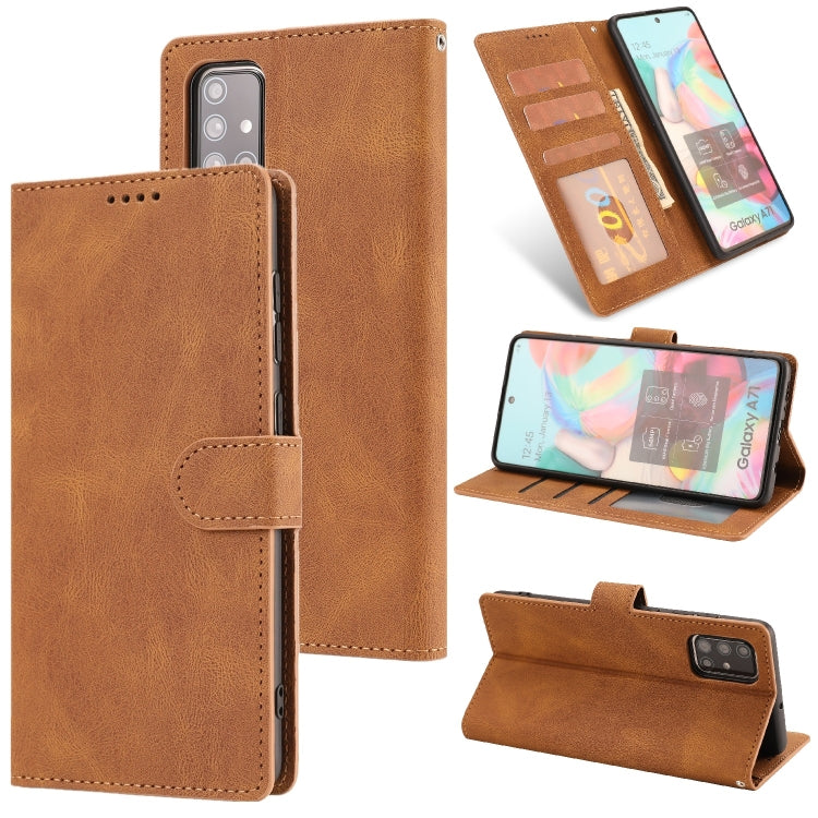 For Samsung Galaxy A71 (4G) Fantasy Classic Skin-feel Calfskin Texture Magnetic Buckle Horizontal Flip PU Leather Case with Holder & Card Slot & Wallet