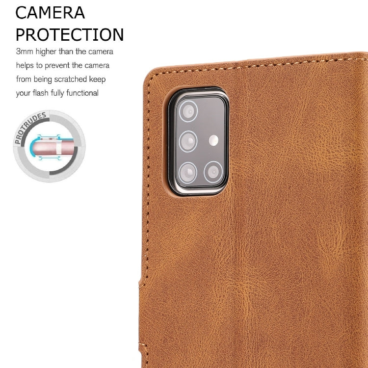For Samsung Galaxy A71 (4G) Fantasy Classic Skin-feel Calfskin Texture Magnetic Buckle Horizontal Flip PU Leather Case with Holder & Card Slot & Wallet