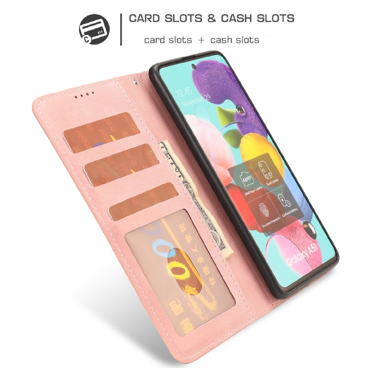 For Samsung Galaxy A51 Fantasy Classic Skin-feel Calfskin Texture Magnetic Buckle Horizontal Flip PU Leather Case with Holder & Card Slot & Wallet