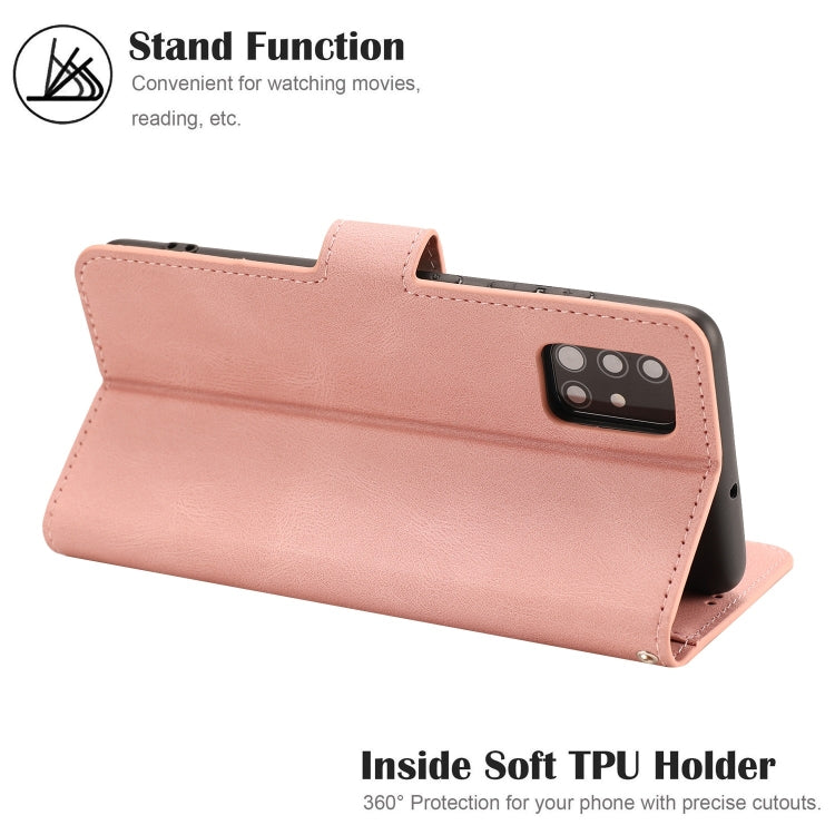 For Samsung Galaxy A51 Fantasy Classic Skin-feel Calfskin Texture Magnetic Buckle Horizontal Flip PU Leather Case with Holder & Card Slot & Wallet