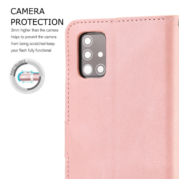 For Samsung Galaxy A51 Fantasy Classic Skin-feel Calfskin Texture Magnetic Buckle Horizontal Flip PU Leather Case with Holder & Card Slot & Wallet