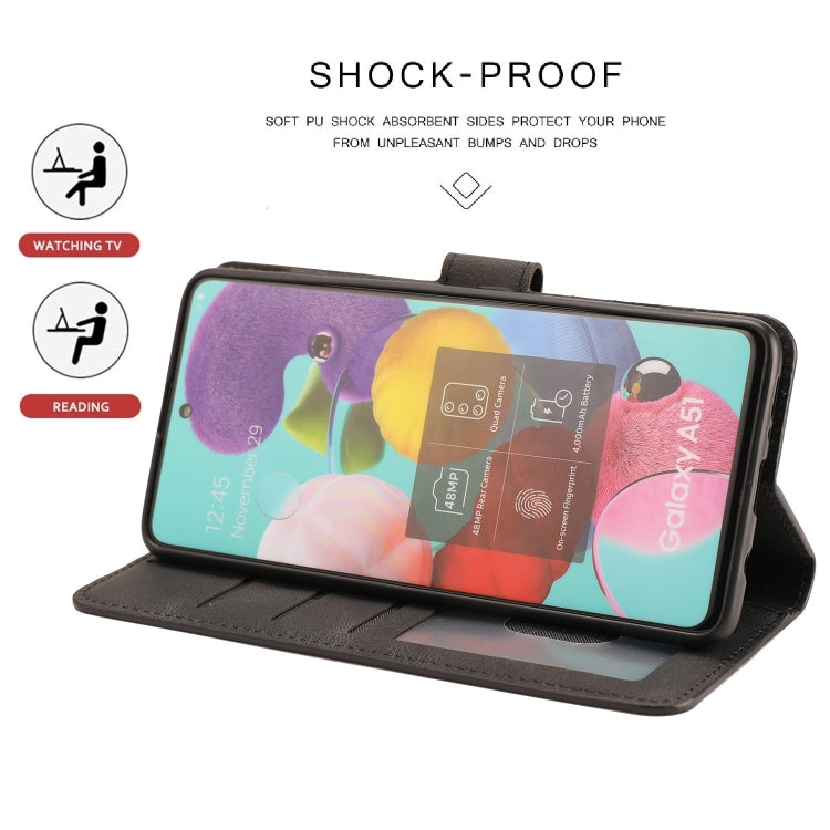 For Samsung Galaxy A51 Fantasy Classic Skin-feel Calfskin Texture Magnetic Buckle Horizontal Flip PU Leather Case with Holder & Card Slot & Wallet