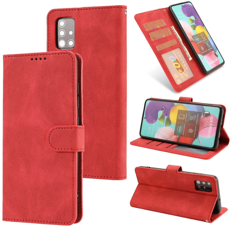 For Samsung Galaxy A51 Fantasy Classic Skin-feel Calfskin Texture Magnetic Buckle Horizontal Flip PU Leather Case with Holder & Card Slot & Wallet