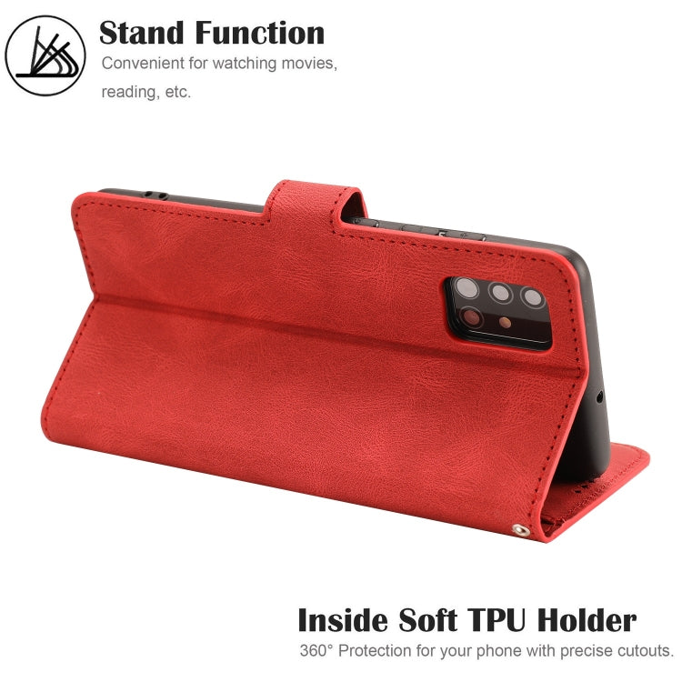 For Samsung Galaxy A51 Fantasy Classic Skin-feel Calfskin Texture Magnetic Buckle Horizontal Flip PU Leather Case with Holder & Card Slot & Wallet