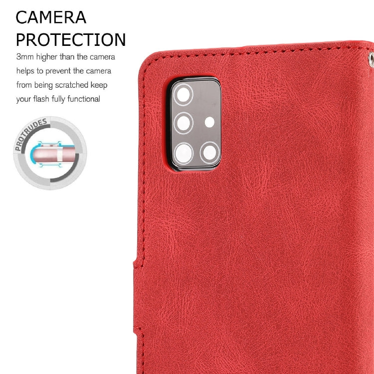 For Samsung Galaxy A51 Fantasy Classic Skin-feel Calfskin Texture Magnetic Buckle Horizontal Flip PU Leather Case with Holder & Card Slot & Wallet