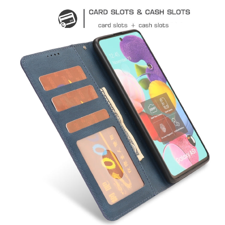 For Samsung Galaxy A51 Fantasy Classic Skin-feel Calfskin Texture Magnetic Buckle Horizontal Flip PU Leather Case with Holder & Card Slot & Wallet