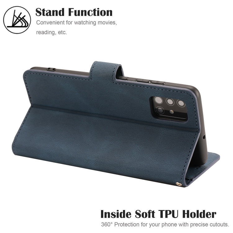 For Samsung Galaxy A51 Fantasy Classic Skin-feel Calfskin Texture Magnetic Buckle Horizontal Flip PU Leather Case with Holder & Card Slot & Wallet