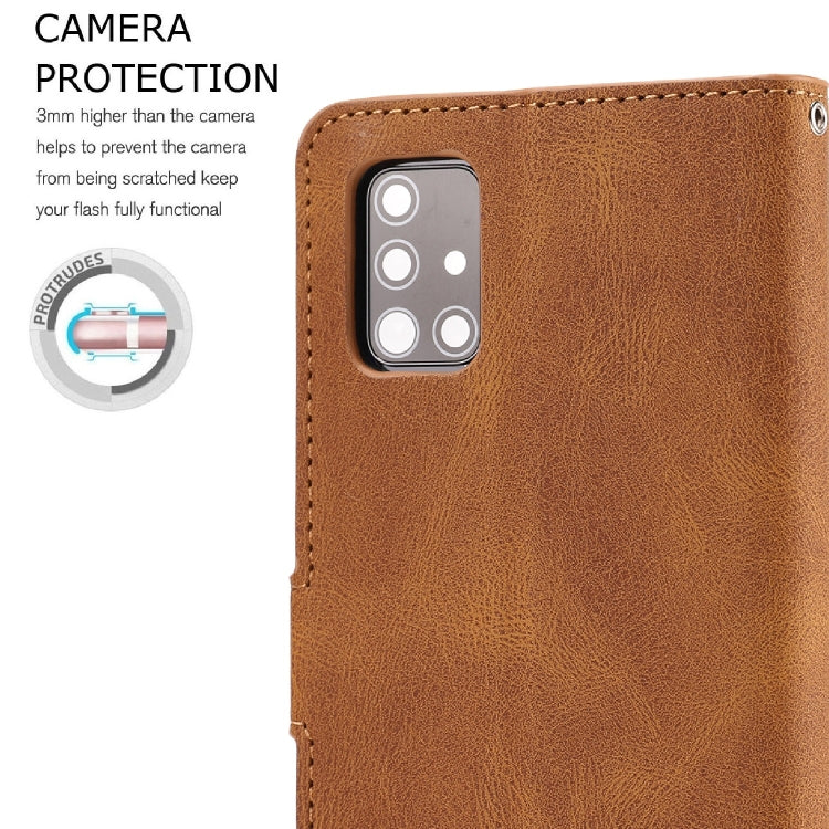For Samsung Galaxy A51 Fantasy Classic Skin-feel Calfskin Texture Magnetic Buckle Horizontal Flip PU Leather Case with Holder & Card Slot & Wallet