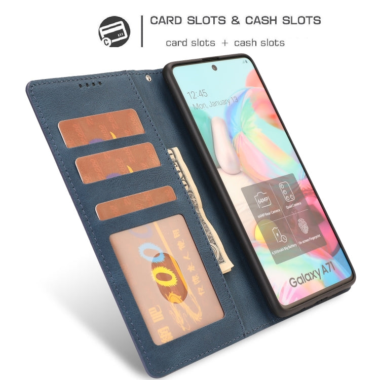 For Samsung Galaxy A71 (5G) Fantasy Classic Skin-feel Calfskin Texture Magnetic Buckle Horizontal Flip PU Leather Case with Holder & Card Slot & Wallet