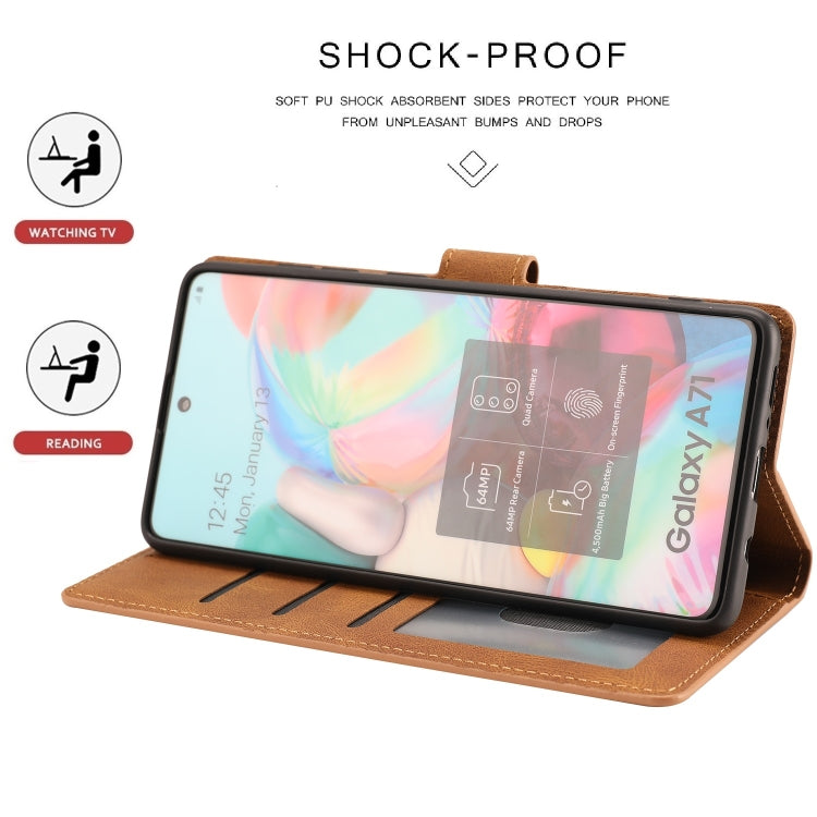 For Samsung Galaxy A71 (5G) Fantasy Classic Skin-feel Calfskin Texture Magnetic Buckle Horizontal Flip PU Leather Case with Holder & Card Slot & Wallet