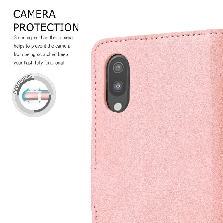 For Samsung Galaxy M10 Fantasy Classic Skin-feel Calfskin Texture Magnetic Buckle Horizontal Flip PU Leather Case with Holder & Card Slot & Wallet