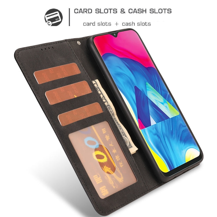 For Samsung Galaxy M10 Fantasy Classic Skin-feel Calfskin Texture Magnetic Buckle Horizontal Flip PU Leather Case with Holder & Card Slot & Wallet