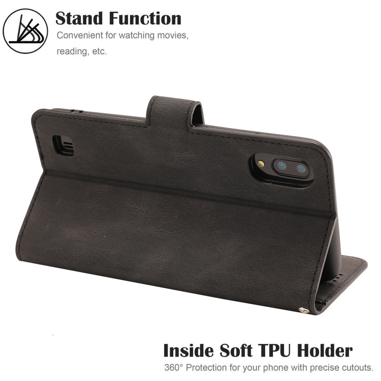 For Samsung Galaxy M10 Fantasy Classic Skin-feel Calfskin Texture Magnetic Buckle Horizontal Flip PU Leather Case with Holder & Card Slot & Wallet