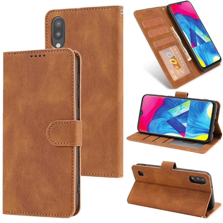 For Samsung Galaxy M10 Fantasy Classic Skin-feel Calfskin Texture Magnetic Buckle Horizontal Flip PU Leather Case with Holder & Card Slot & Wallet