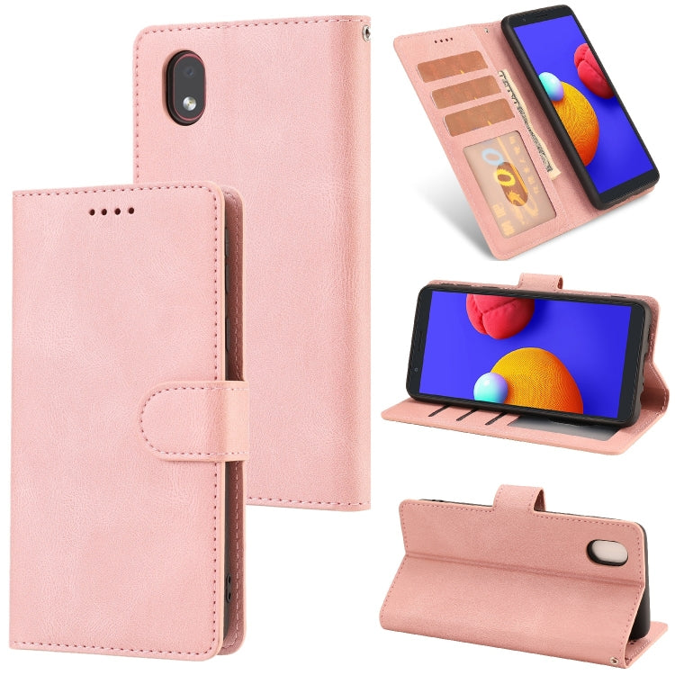 For Samsung Galaxy A01 Core Fantasy Classic Skin-feel Calfskin Texture Magnetic Buckle Horizontal Flip PU Leather Case with Holder & Card Slot & Wallet