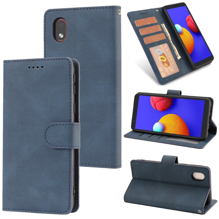 For Samsung Galaxy A01 Core Fantasy Classic Skin-feel Calfskin Texture Magnetic Buckle Horizontal Flip PU Leather Case with Holder & Card Slot & Wallet