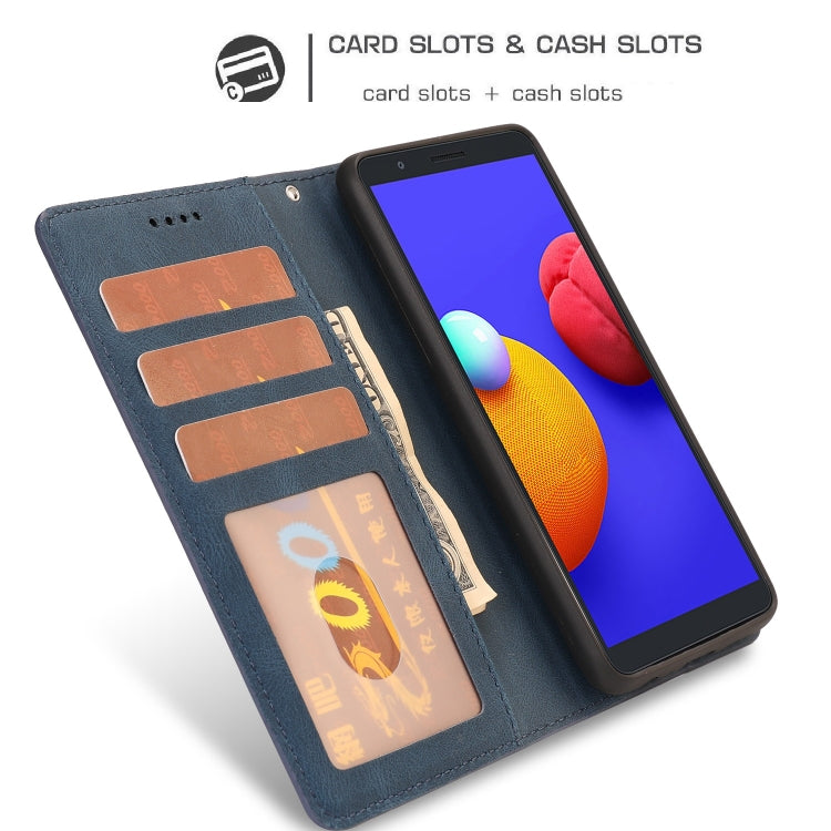 For Samsung Galaxy A01 Core Fantasy Classic Skin-feel Calfskin Texture Magnetic Buckle Horizontal Flip PU Leather Case with Holder & Card Slot & Wallet