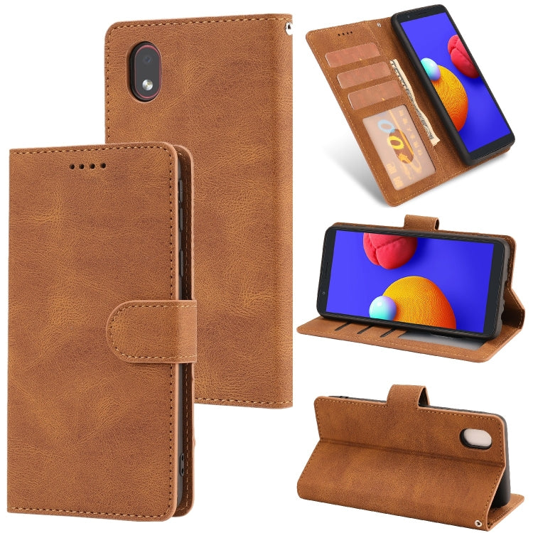 For Samsung Galaxy A01 Core Fantasy Classic Skin-feel Calfskin Texture Magnetic Buckle Horizontal Flip PU Leather Case with Holder & Card Slot & Wallet