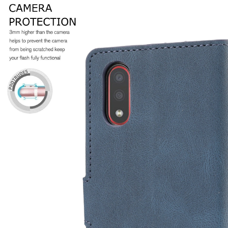 For Samsung Galaxy A01 (EU Version) Fantasy Classic Skin-feel Calfskin Texture Magnetic Buckle Horizontal Flip PU Leather Case with Holder & Card Slot & Wallet