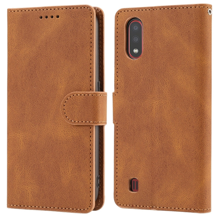For Samsung Galaxy A01 (EU Version) Fantasy Classic Skin-feel Calfskin Texture Magnetic Buckle Horizontal Flip PU Leather Case with Holder & Card Slot & Wallet