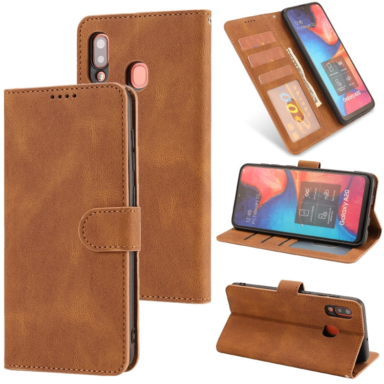 For Samsung Galaxy A20 / A30 Fantasy Classic Skin-feel Calfskin Texture Magnetic Buckle Horizontal Flip PU Leather Case with Holder & Card Slot & Wallet