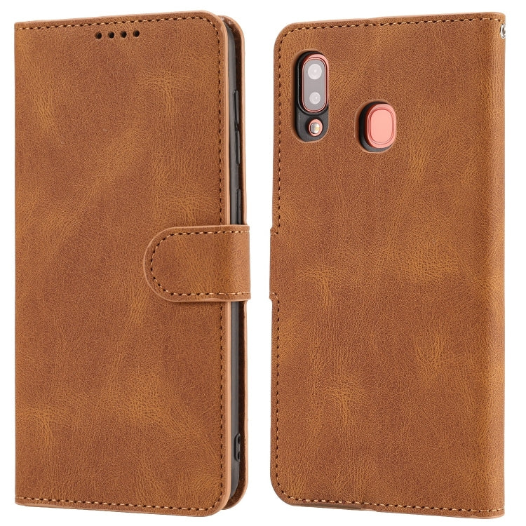 For Samsung Galaxy A20 / A30 Fantasy Classic Skin-feel Calfskin Texture Magnetic Buckle Horizontal Flip PU Leather Case with Holder & Card Slot & Wallet