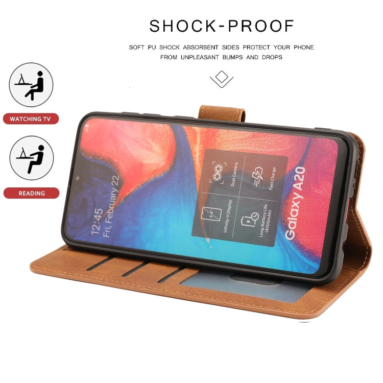 For Samsung Galaxy A20 / A30 Fantasy Classic Skin-feel Calfskin Texture Magnetic Buckle Horizontal Flip PU Leather Case with Holder & Card Slot & Wallet