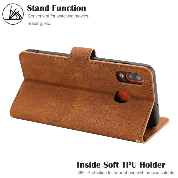 For Samsung Galaxy A20 / A30 Fantasy Classic Skin-feel Calfskin Texture Magnetic Buckle Horizontal Flip PU Leather Case with Holder & Card Slot & Wallet