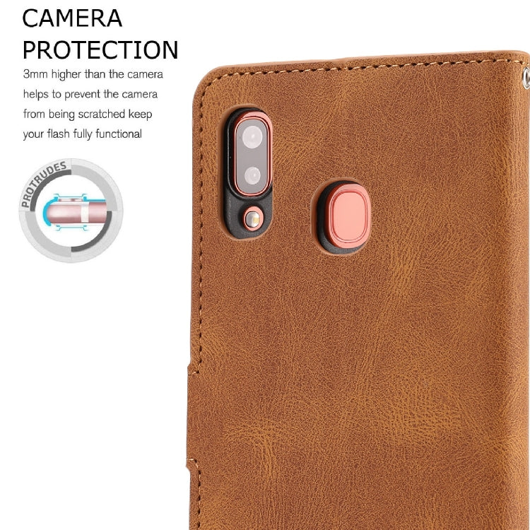 For Samsung Galaxy A20 / A30 Fantasy Classic Skin-feel Calfskin Texture Magnetic Buckle Horizontal Flip PU Leather Case with Holder & Card Slot & Wallet