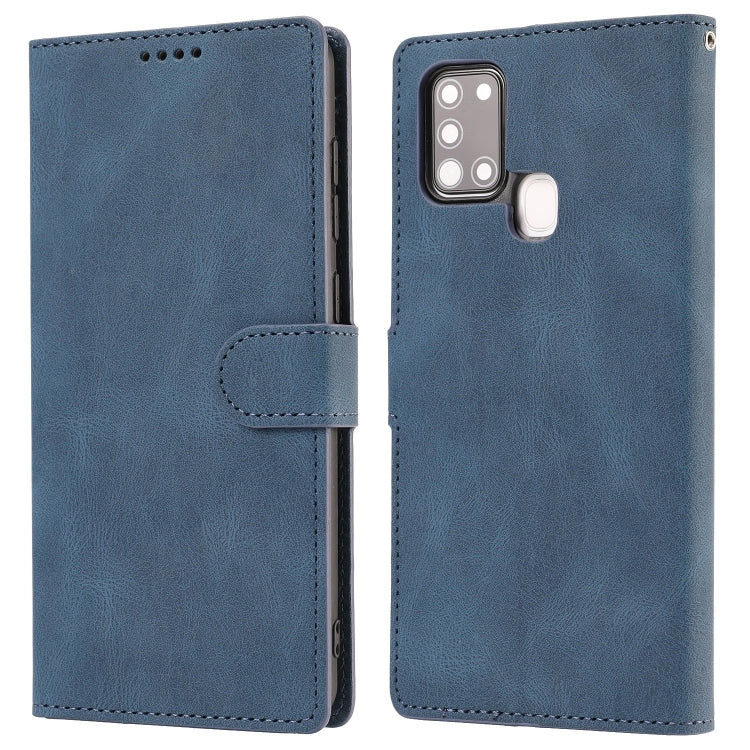 For Samsung Galaxy A21s Fantasy Classic Skin-feel Calfskin Texture Magnetic Buckle Horizontal Flip PU Leather Case with Holder & Card Slot & Wallet
