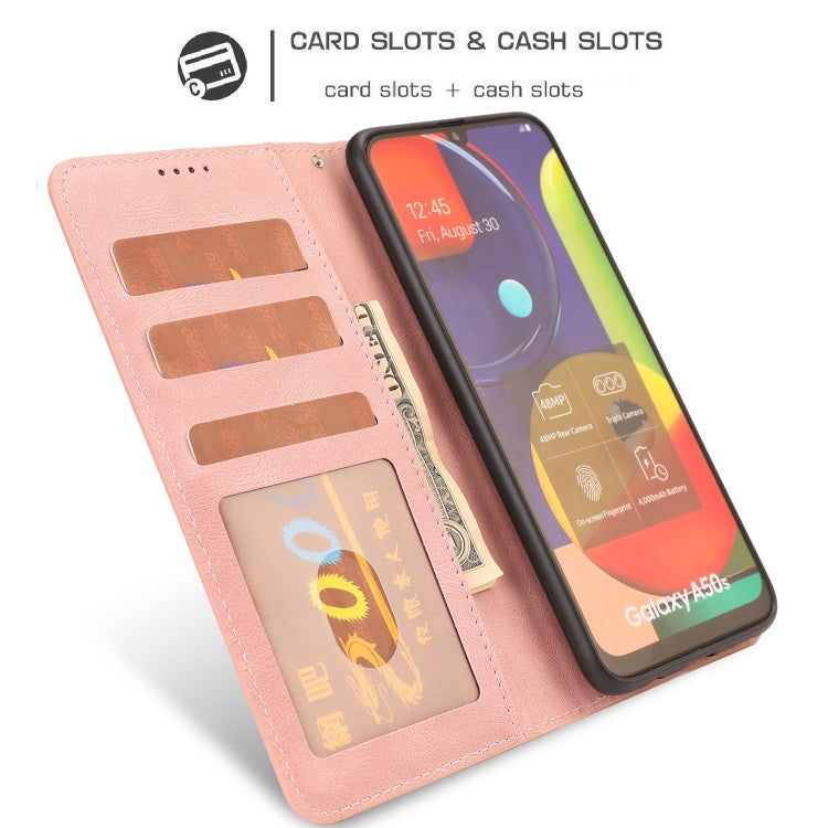 For Samsung Galaxy A50s Fantasy Classic Skin-feel Calfskin Texture Magnetic Buckle Horizontal Flip PU Leather Case with Holder & Card Slot & Wallet
