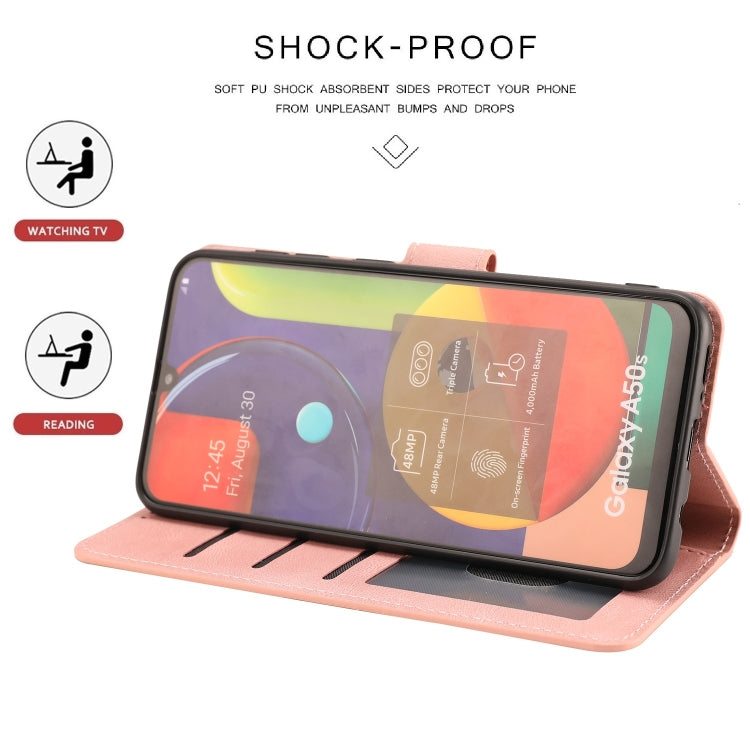 For Samsung Galaxy A50s Fantasy Classic Skin-feel Calfskin Texture Magnetic Buckle Horizontal Flip PU Leather Case with Holder & Card Slot & Wallet