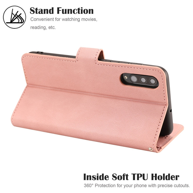 For Samsung Galaxy A50s Fantasy Classic Skin-feel Calfskin Texture Magnetic Buckle Horizontal Flip PU Leather Case with Holder & Card Slot & Wallet
