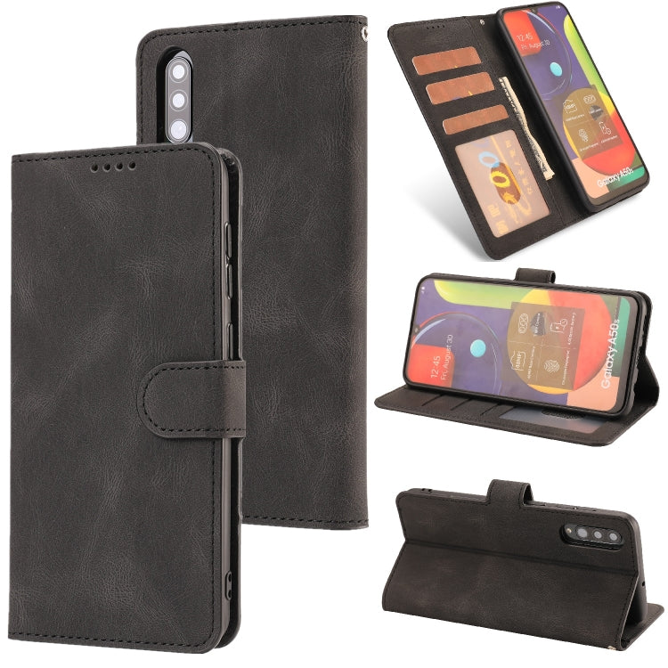 For Samsung Galaxy A50s Fantasy Classic Skin-feel Calfskin Texture Magnetic Buckle Horizontal Flip PU Leather Case with Holder & Card Slot & Wallet