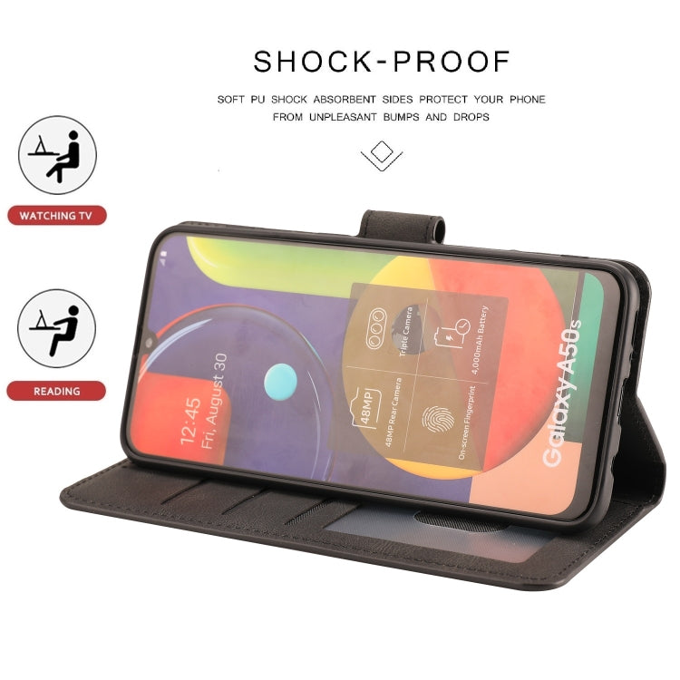 For Samsung Galaxy A50s Fantasy Classic Skin-feel Calfskin Texture Magnetic Buckle Horizontal Flip PU Leather Case with Holder & Card Slot & Wallet