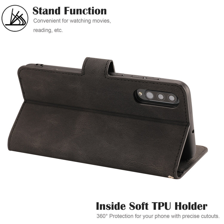 For Samsung Galaxy A50s Fantasy Classic Skin-feel Calfskin Texture Magnetic Buckle Horizontal Flip PU Leather Case with Holder & Card Slot & Wallet