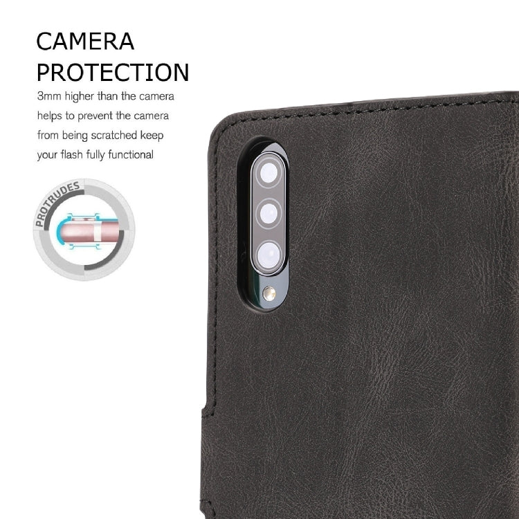 For Samsung Galaxy A50s Fantasy Classic Skin-feel Calfskin Texture Magnetic Buckle Horizontal Flip PU Leather Case with Holder & Card Slot & Wallet