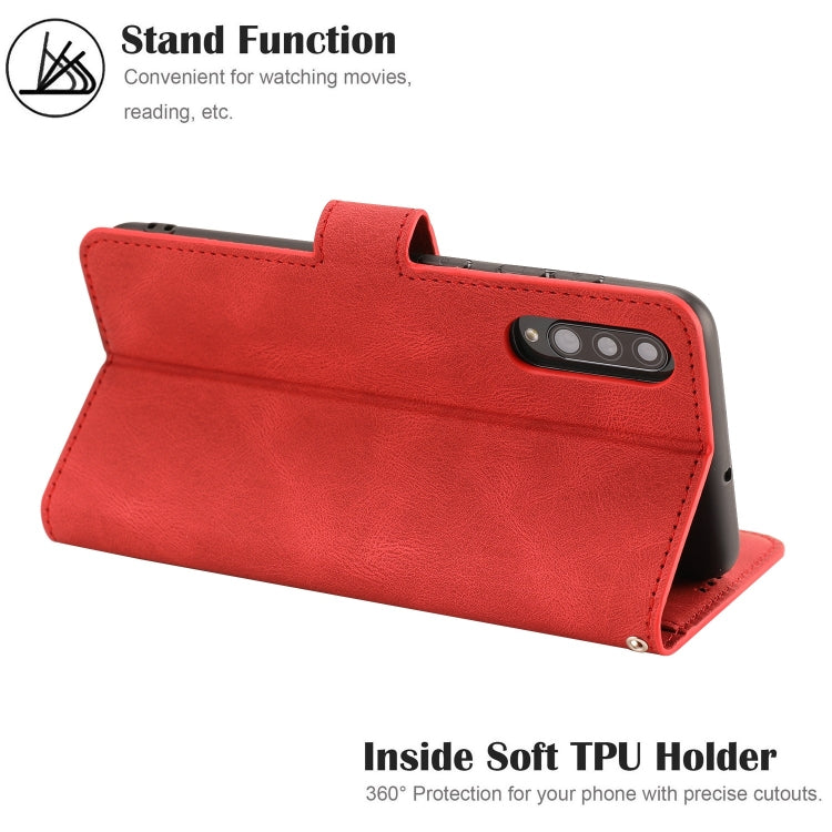 For Samsung Galaxy A50s Fantasy Classic Skin-feel Calfskin Texture Magnetic Buckle Horizontal Flip PU Leather Case with Holder & Card Slot & Wallet