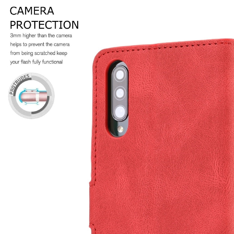 For Samsung Galaxy A50s Fantasy Classic Skin-feel Calfskin Texture Magnetic Buckle Horizontal Flip PU Leather Case with Holder & Card Slot & Wallet